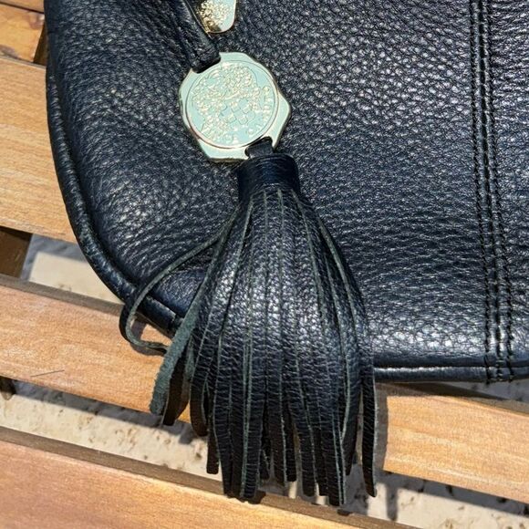 VINCE CAMUTO Black Soft Pebble Leather Crossbody Bag EUC - Picture 3 of 14